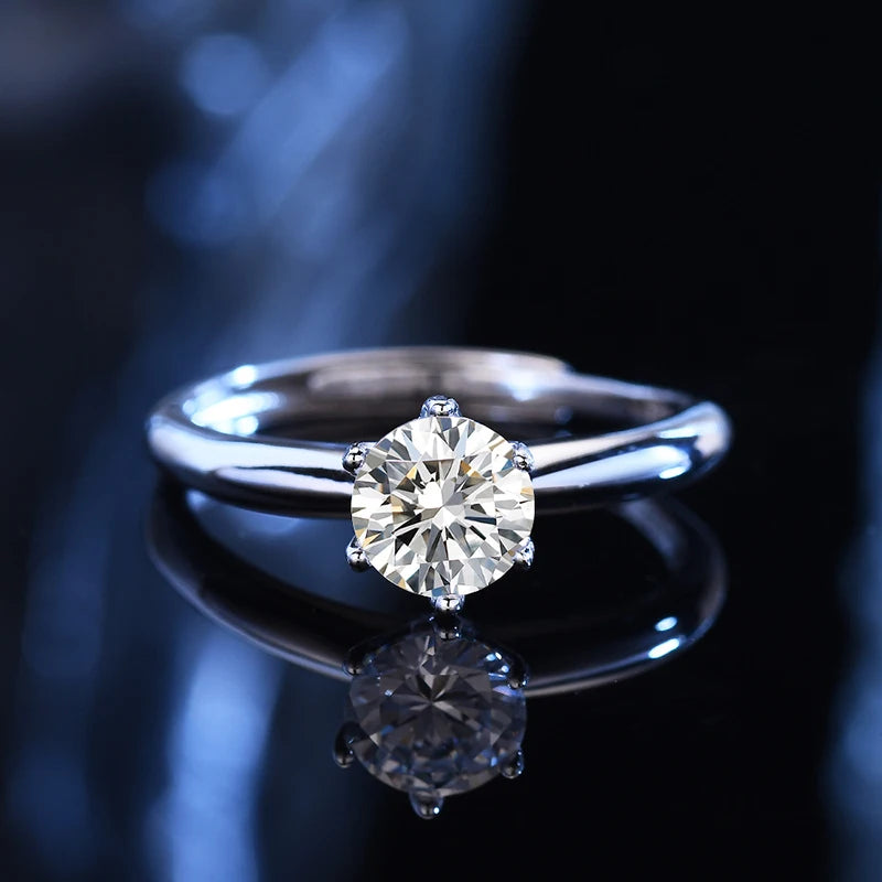 100% Ceritfied Real Adjustable Moissanite Ring