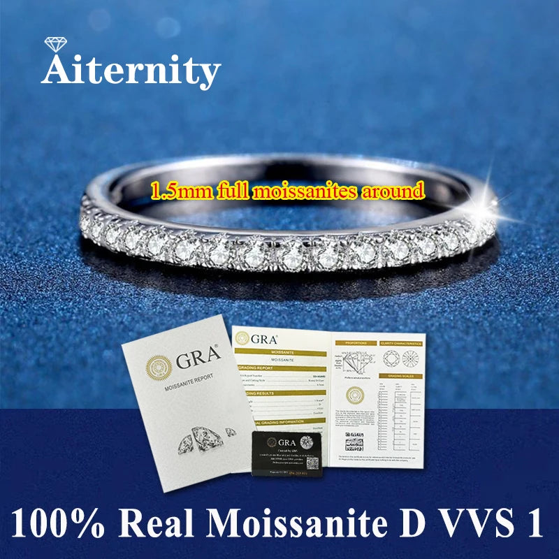 GRA 100% Certified Moissanite Ring