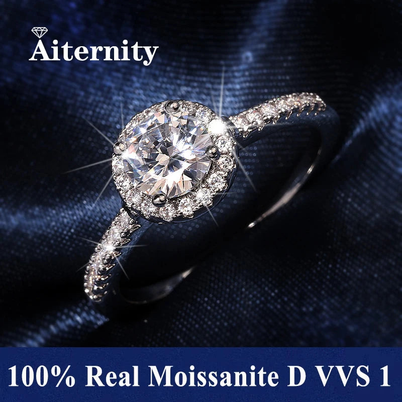 100% Ceritfied Real Adjustable Moissanite Ring
