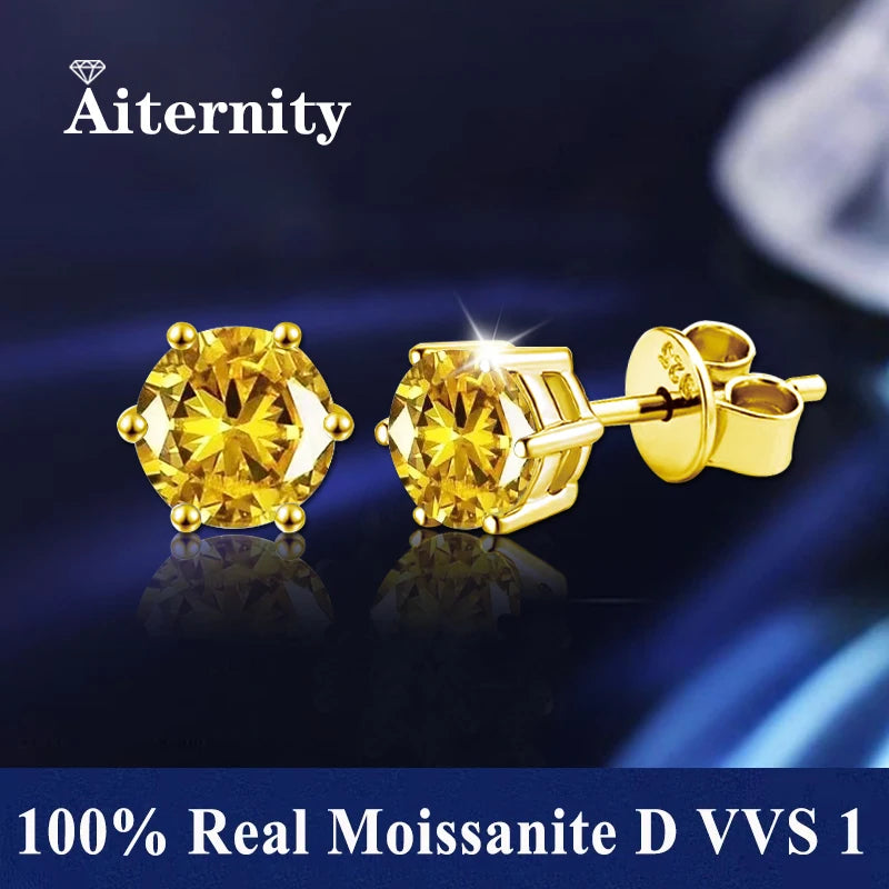 GRA Certificate 100% Moissanite Earrings