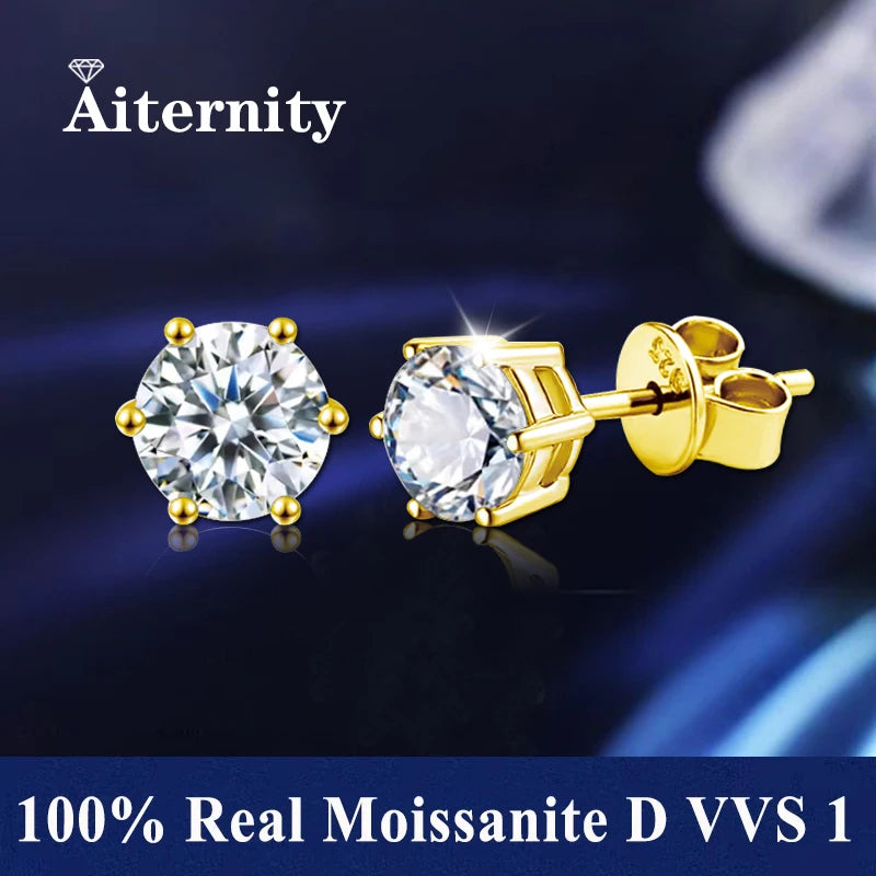 GRA Certificate 100% Moissanite Earrings