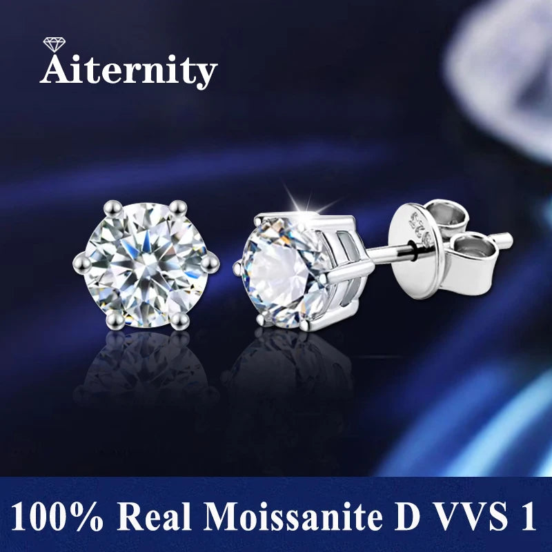 GRA Certificate 100% Moissanite Earrings