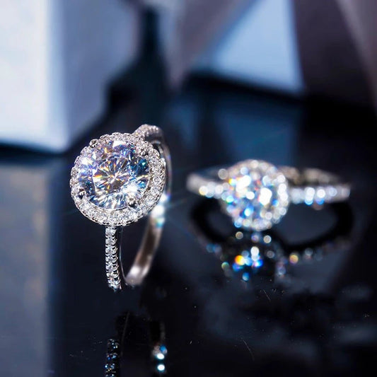 100% Ceritfied Real Adjustable Moissanite Ring